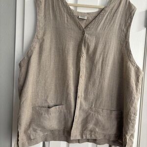 Eileen Fisher Tan Linen Tank Top